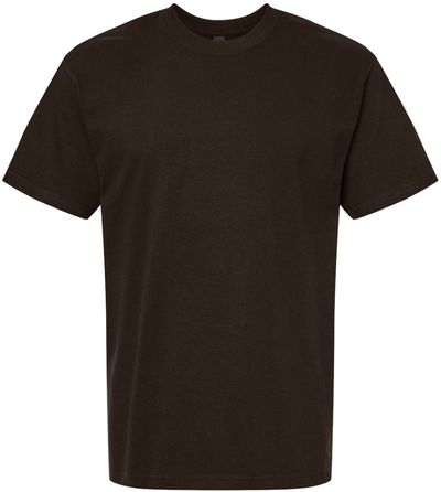 Am image of a Custom Gildan Hammer Maxweight T Shirt in Dark Chocolate!