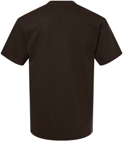 Am image of a Custom Gildan Hammer Maxweight T Shirt in Dark Chocolate!