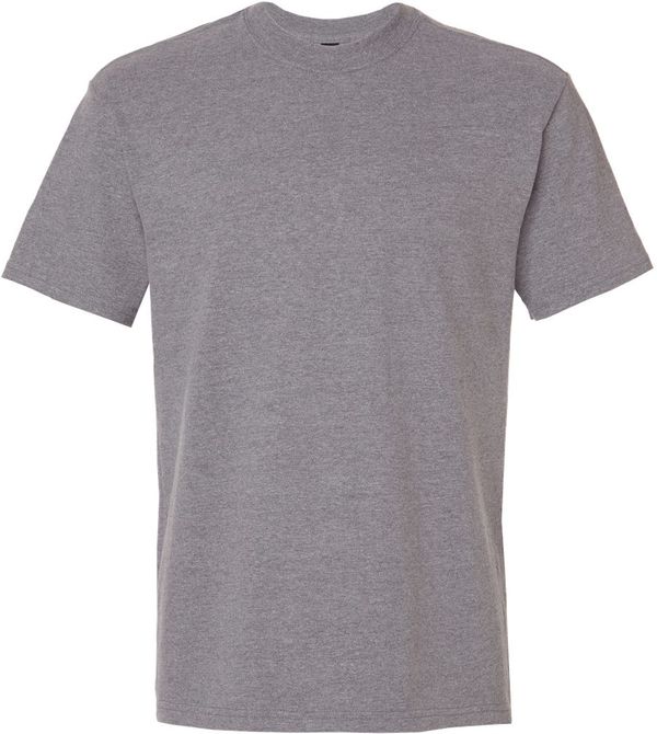 Am image of a Custom Gildan Hammer Maxweight T Shirt in Graphite Heather!