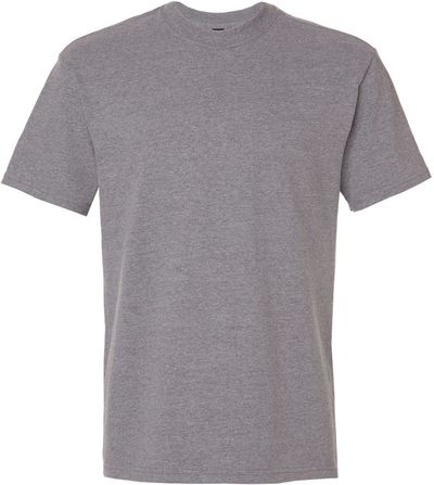 Am image of a Custom Gildan Hammer Maxweight T Shirt in Graphite Heather!