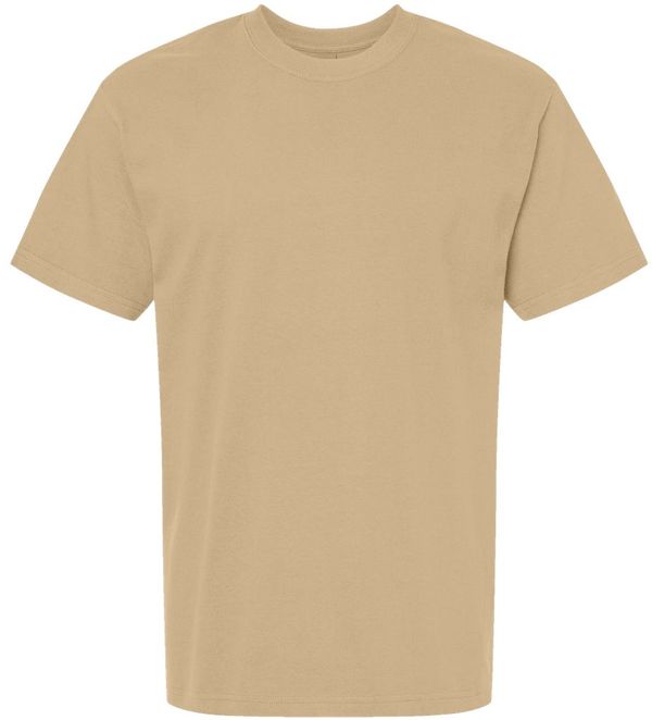 Am image of a Custom Gildan Hammer Maxweight T Shirt in Tan!