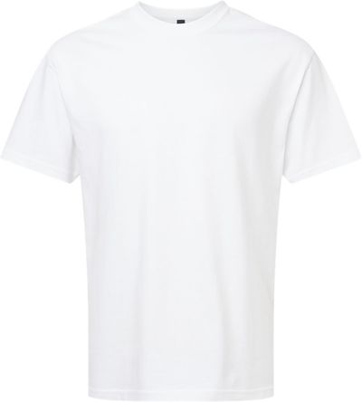 Am image of a Custom Gildan Hammer Maxweight T Shirt in White!