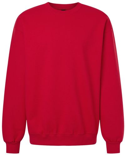 Am image of a Custom Gildan Hammer Max Weight Crewneck Sweatshirt in Cherry Red!