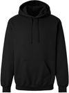 Am image of a Custom Gildan Hammer Max Weight Hooded Sweatshirt in Pitch Black!