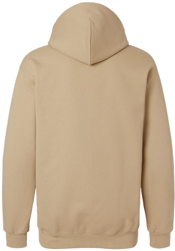 Am image of a Custom Gildan Hammer Max Weight Hooded Sweatshirt in Tan!