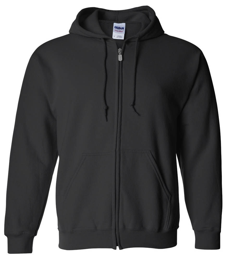 Gildan Heavy Blend Full Zip Hooded Sweatshirt in Black