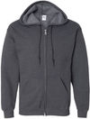 An image of a Custom Gildan Heavy Blend Full Zip Hooded Sweatshirt in Dark Heather!