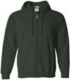 An image of a Custom Gildan Heavy Blend Full Zip Hooded Sweatshirt in Forest Green!