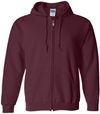 An image of a Custom Gildan Heavy Blend Full Zip Hooded Sweatshirt in Maroon!