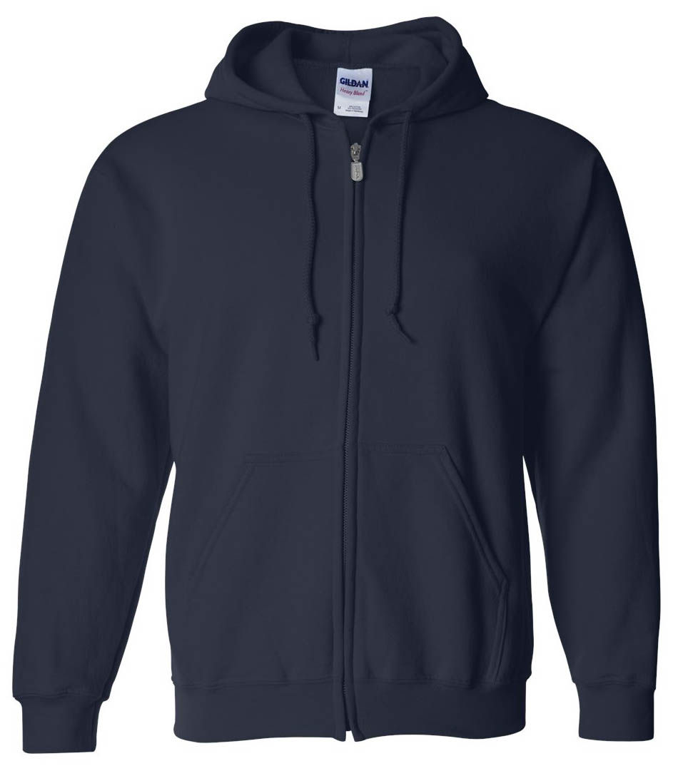 Gildan Heavy Blend Full Zip Hooded Sweatshirt in Navy