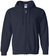 An image of a Custom Gildan Heavy Blend Full Zip Hooded Sweatshirt in Navy!