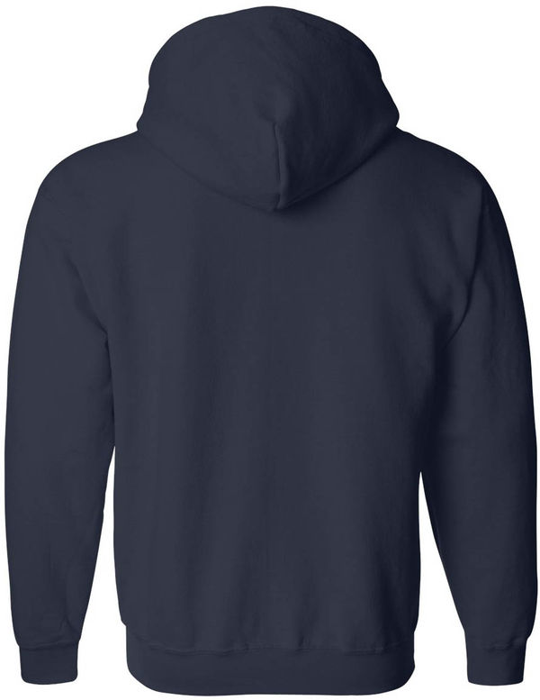 An image of a Custom Gildan Heavy Blend Full Zip Hooded Sweatshirt in Navy!