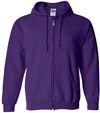 An image of a Custom Gildan Heavy Blend Full Zip Hooded Sweatshirt in Purple!
