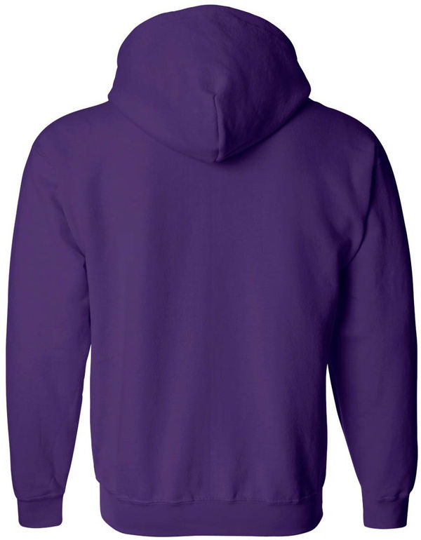 An image of a Custom Gildan Heavy Blend Full Zip Hooded Sweatshirt in Purple!
