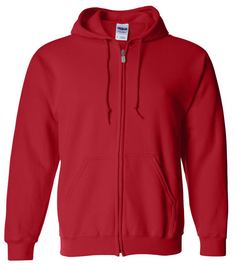 Gildan Heavy Blend Full Zip Hooded Sweatshirt in Red