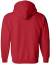 An image of a Custom Gildan Heavy Blend Full Zip Hooded Sweatshirt in Red!