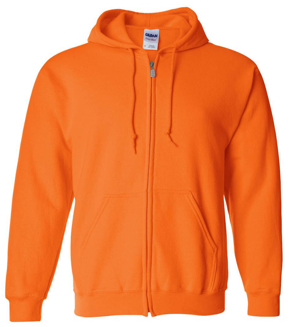 Gildan Heavy Blend Full Zip Hooded Sweatshirt in Safety Orange
