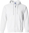 An image of a Custom Gildan Heavy Blend Full Zip Hooded Sweatshirt in White!