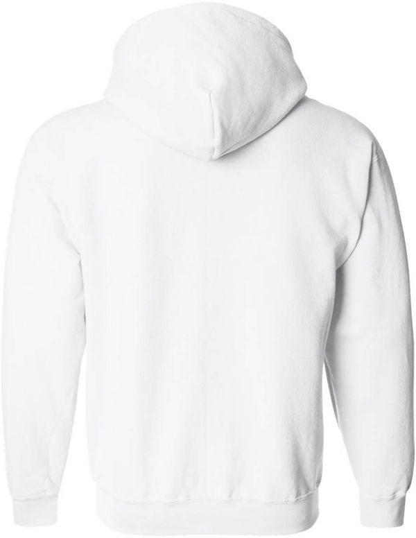 An image of a Custom Gildan Heavy Blend Full Zip Hooded Sweatshirt in White!