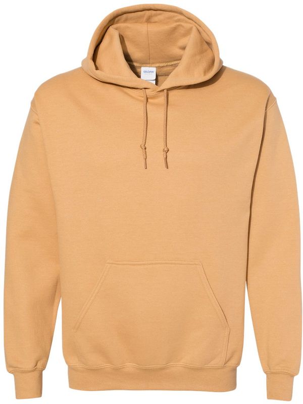 Am image of a Custom Gildan Heavy Blend Hooded Sweatshirt in Old Gold!