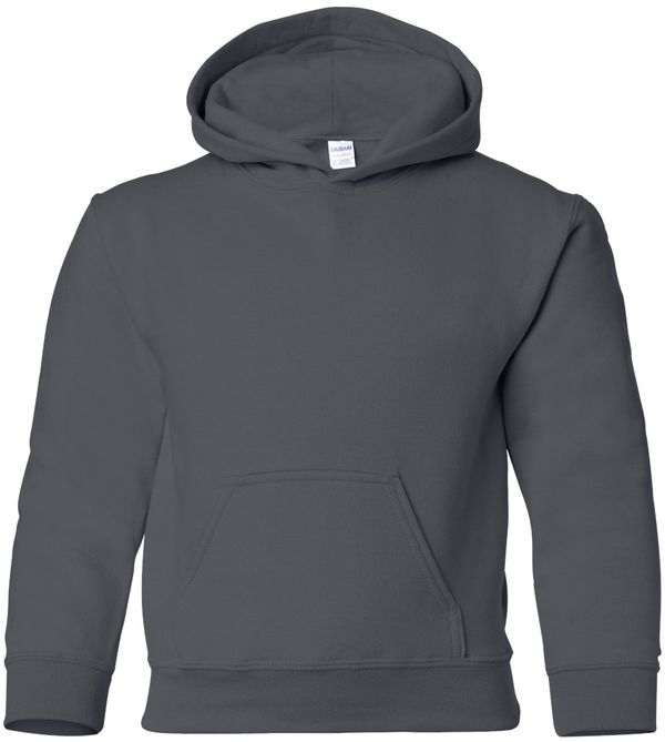 An image of a Custom Gildan Heavy Blend Hooded Youth Sweatshirt in Charcoal!