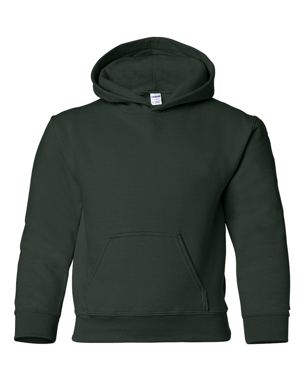 Gildan Heavy Blend Hooded Youth Sweatshirt in Forest Green