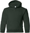 An image of a Custom Gildan Heavy Blend Hooded Youth Sweatshirt in Forest Green!