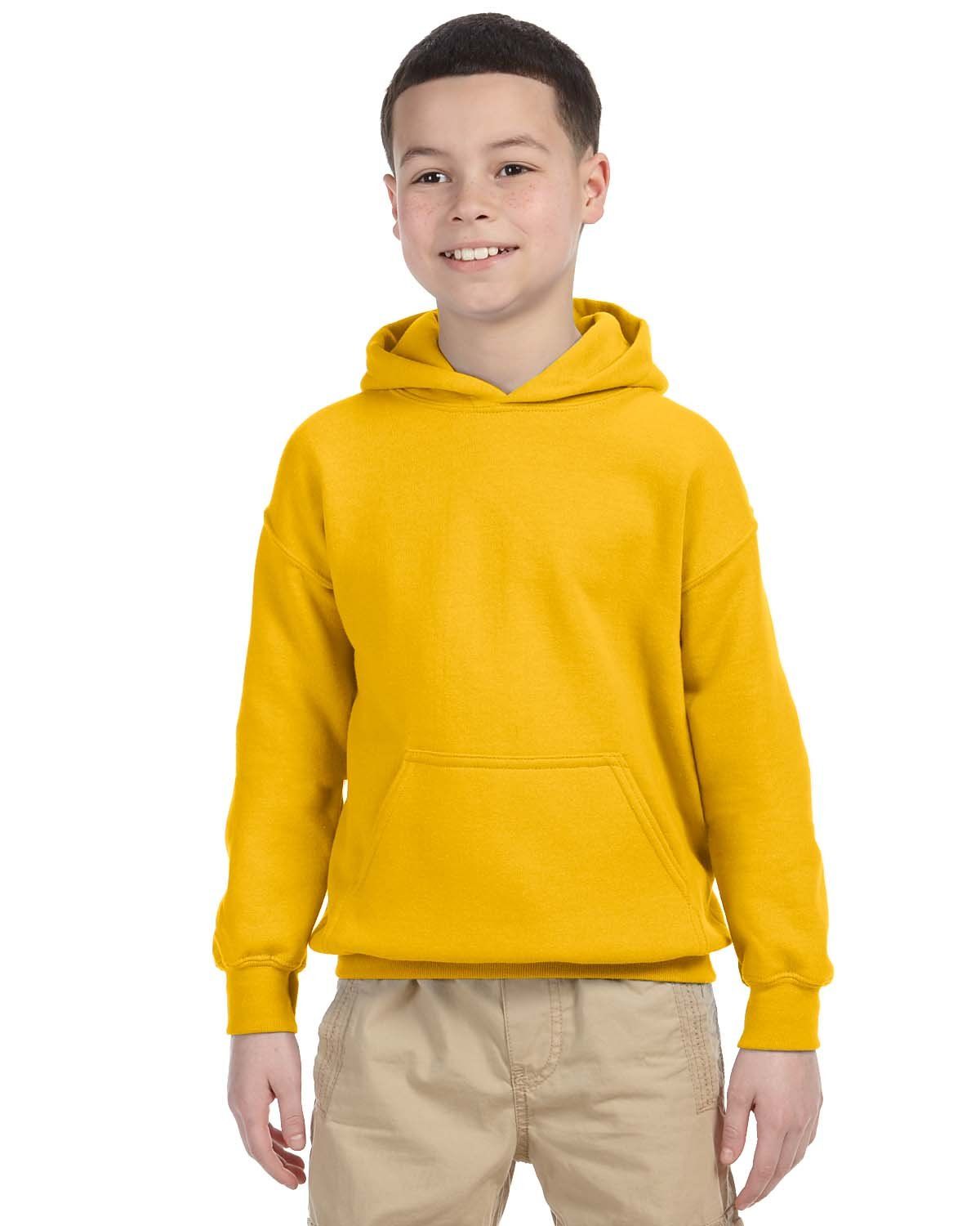 Gildan Heavy Blend Hooded Youth Sweatshirt in Gold
