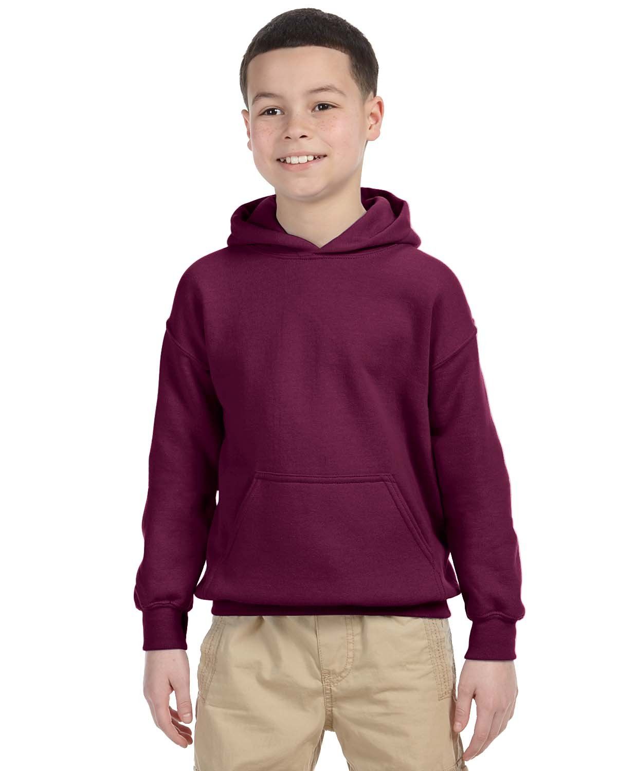 Gildan Heavy Blend Hooded Youth Sweatshirt in Maroon