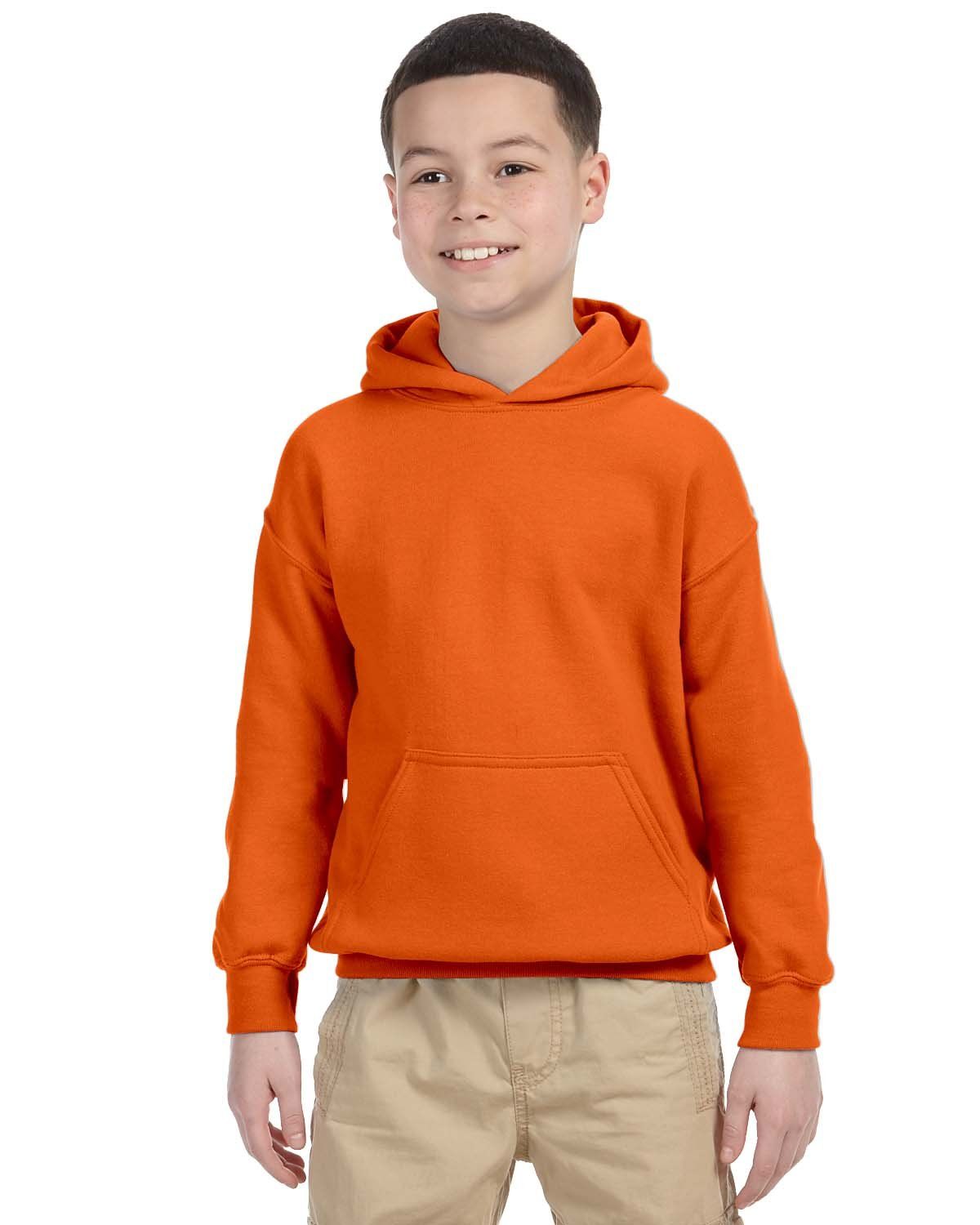 Gildan Heavy Blend Hooded Youth Sweatshirt in Orange