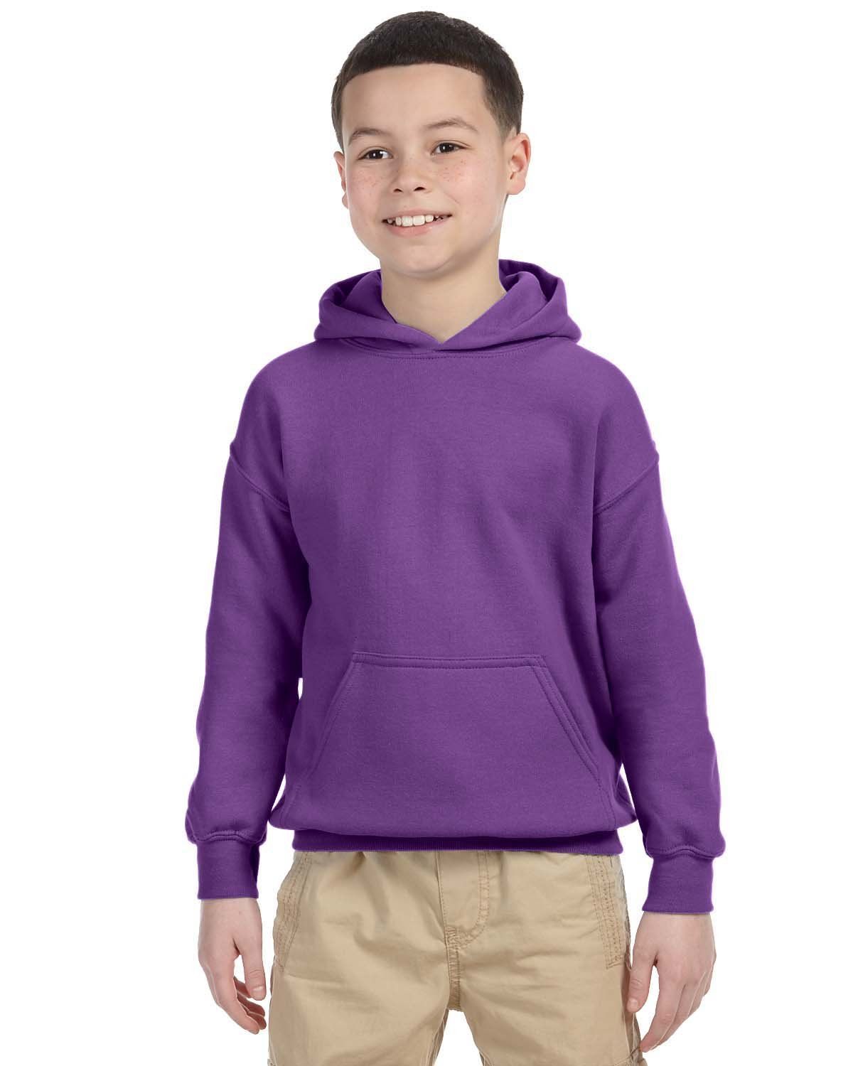 Gildan Heavy Blend Hooded Youth Sweatshirt in Purple
