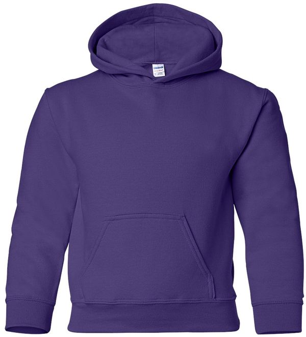 An image of a Custom Gildan Heavy Blend Hooded Youth Sweatshirt in Purple!