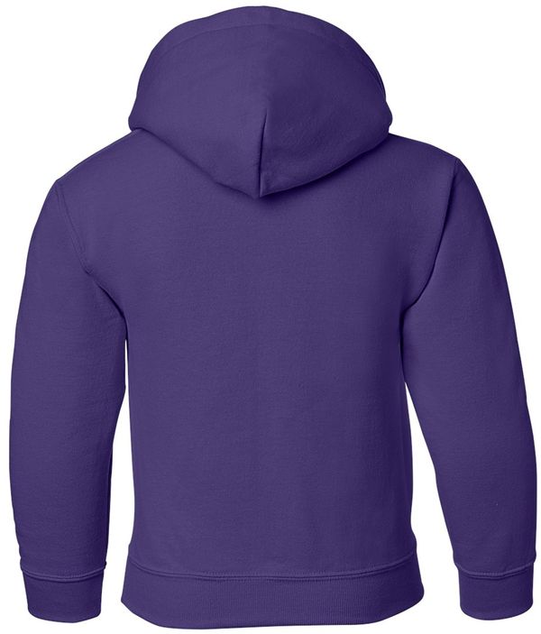 An image of a Custom Gildan Heavy Blend Hooded Youth Sweatshirt in Purple!