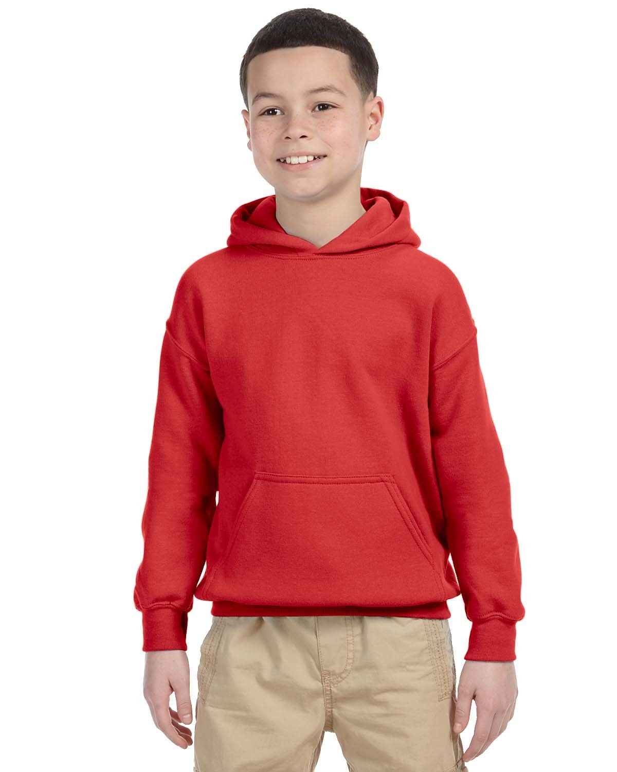 Gildan Heavy Blend Hooded Youth Sweatshirt in Red