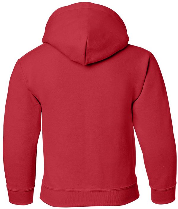 An image of a Custom Gildan Heavy Blend Hooded Youth Sweatshirt in Red!