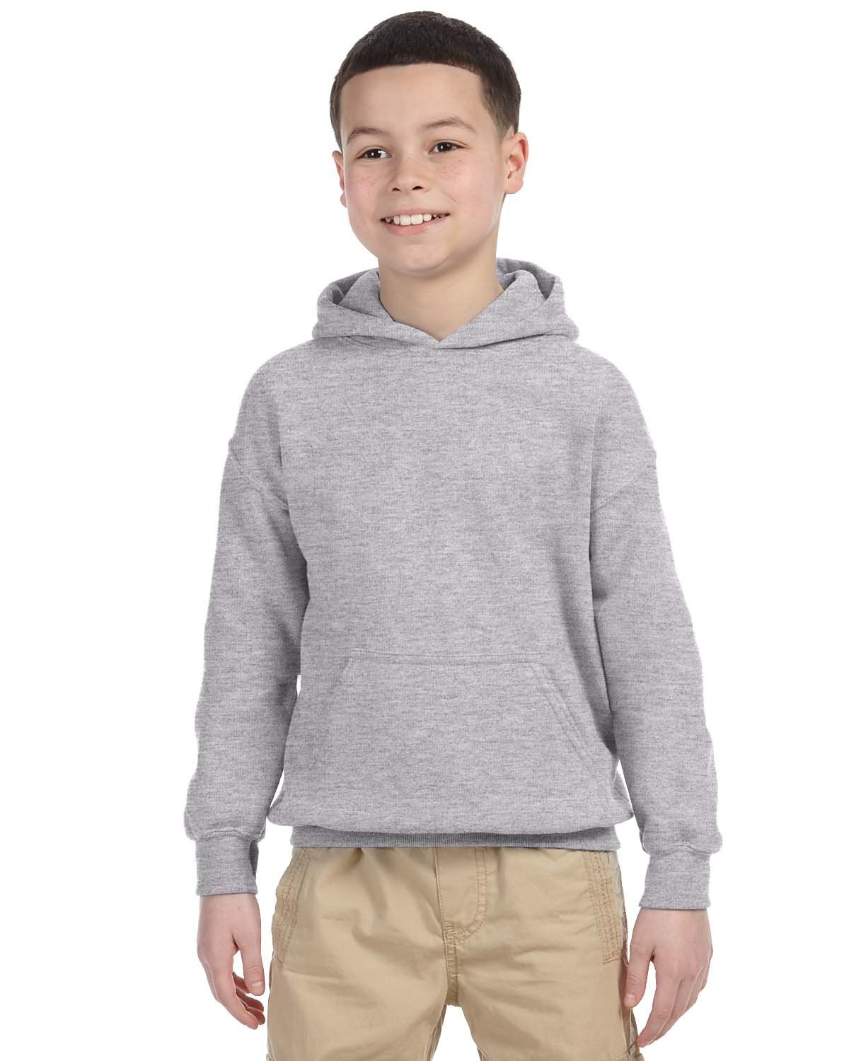 Gildan Heavy Blend Hooded Youth Sweatshirt in Sport Grey
