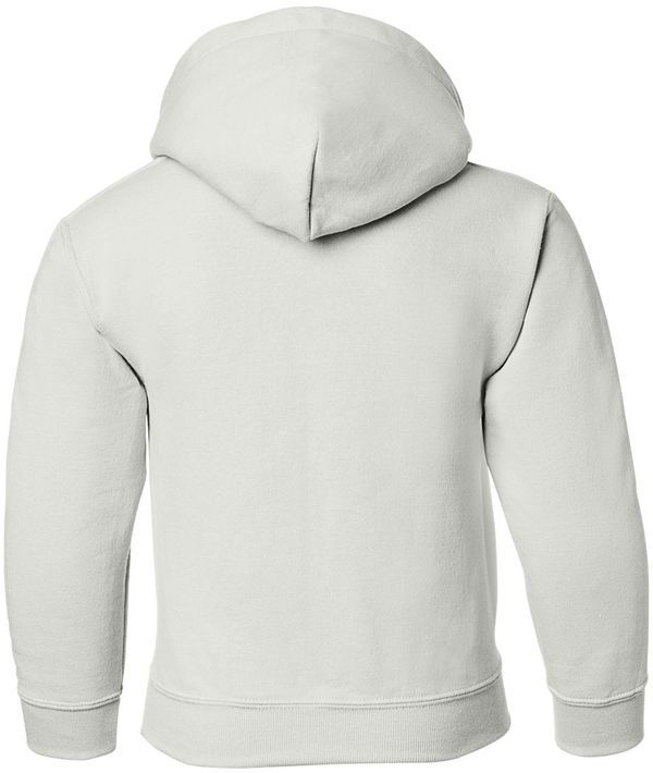 An image of a Custom Gildan Heavy Blend Hooded Youth Sweatshirt in White!