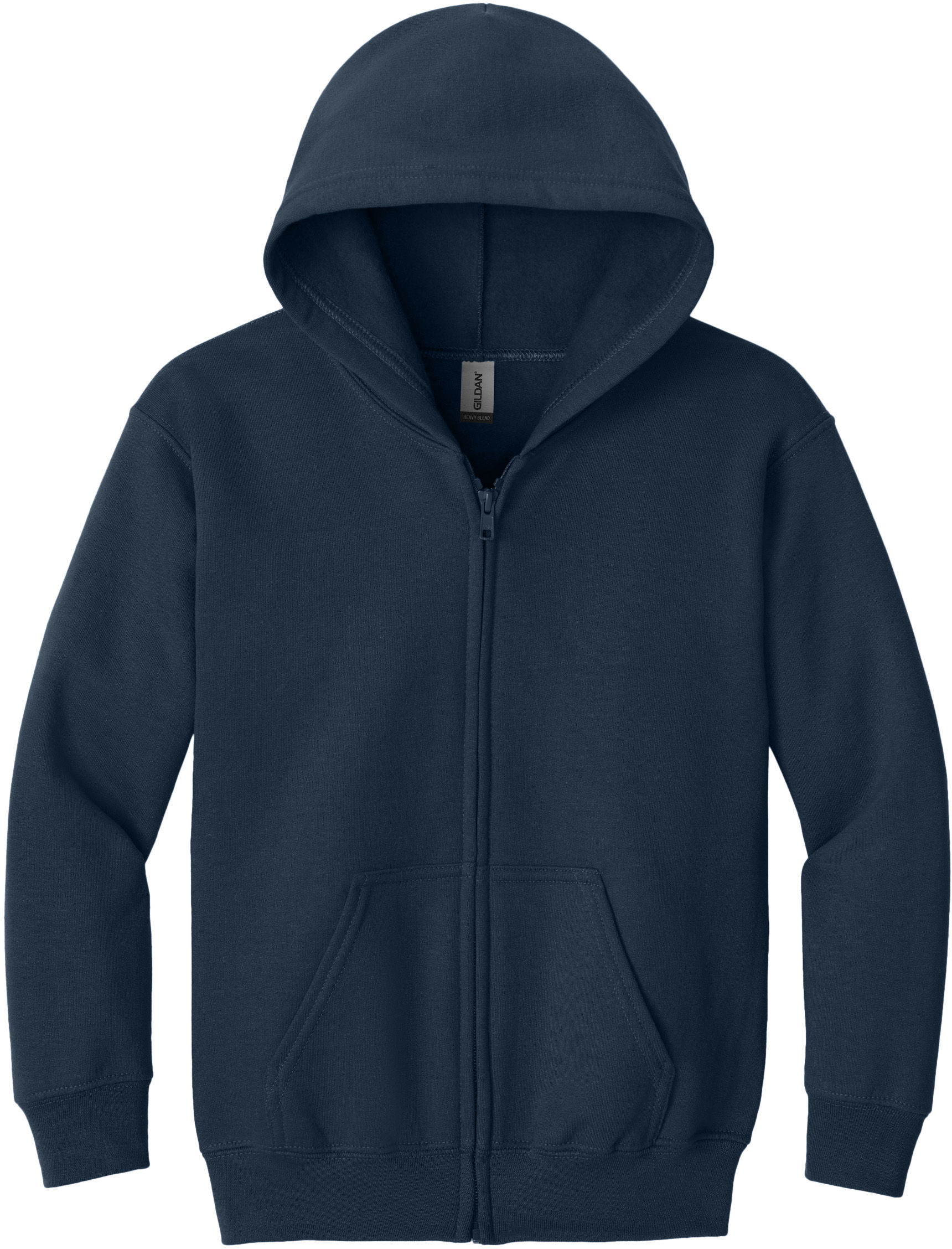 Gildan Heavy Blend Youth Full Zip Hooded Sweatshirt in Navy
