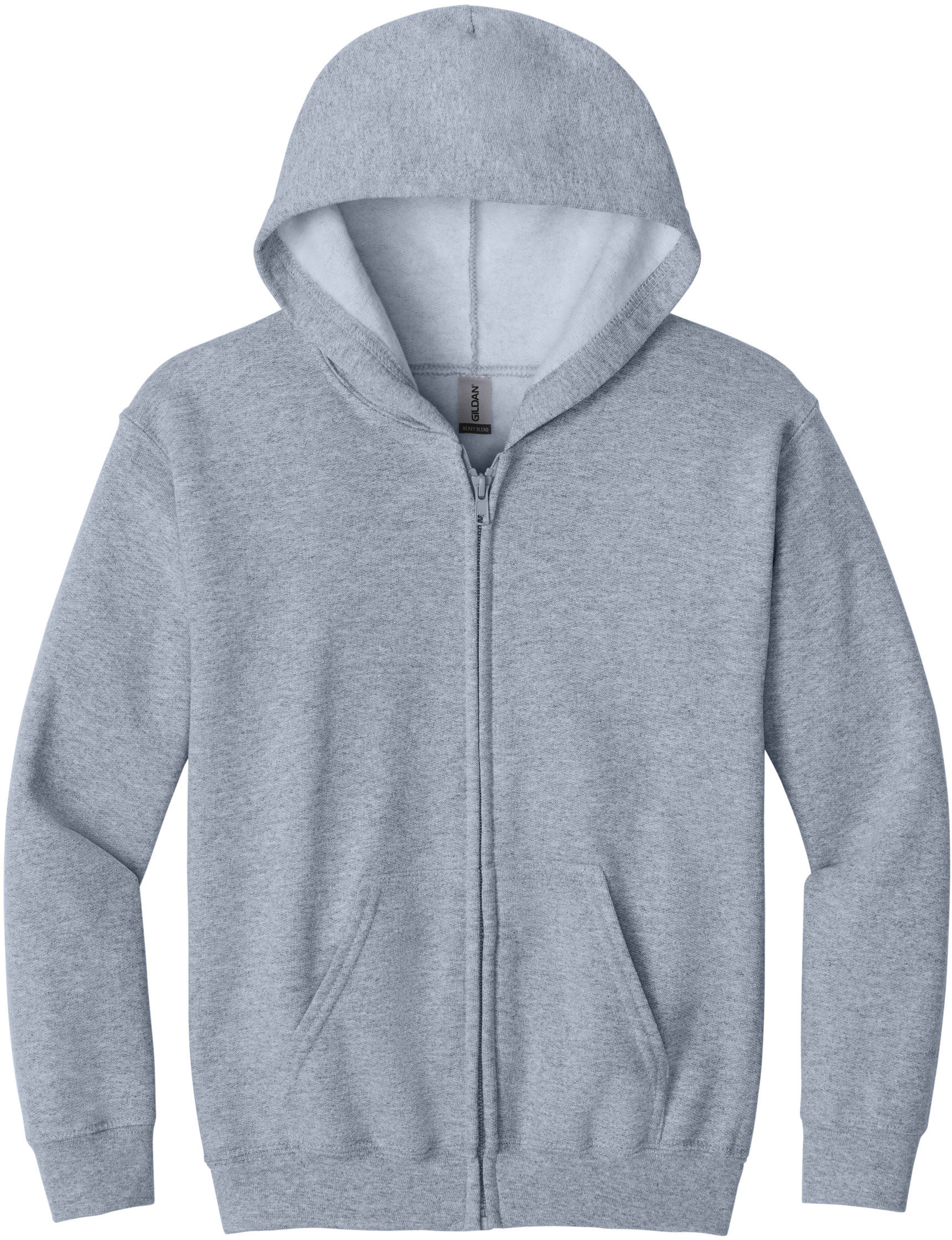 Gildan Heavy Blend Youth Full Zip Hooded Sweatshirt in Sport Grey