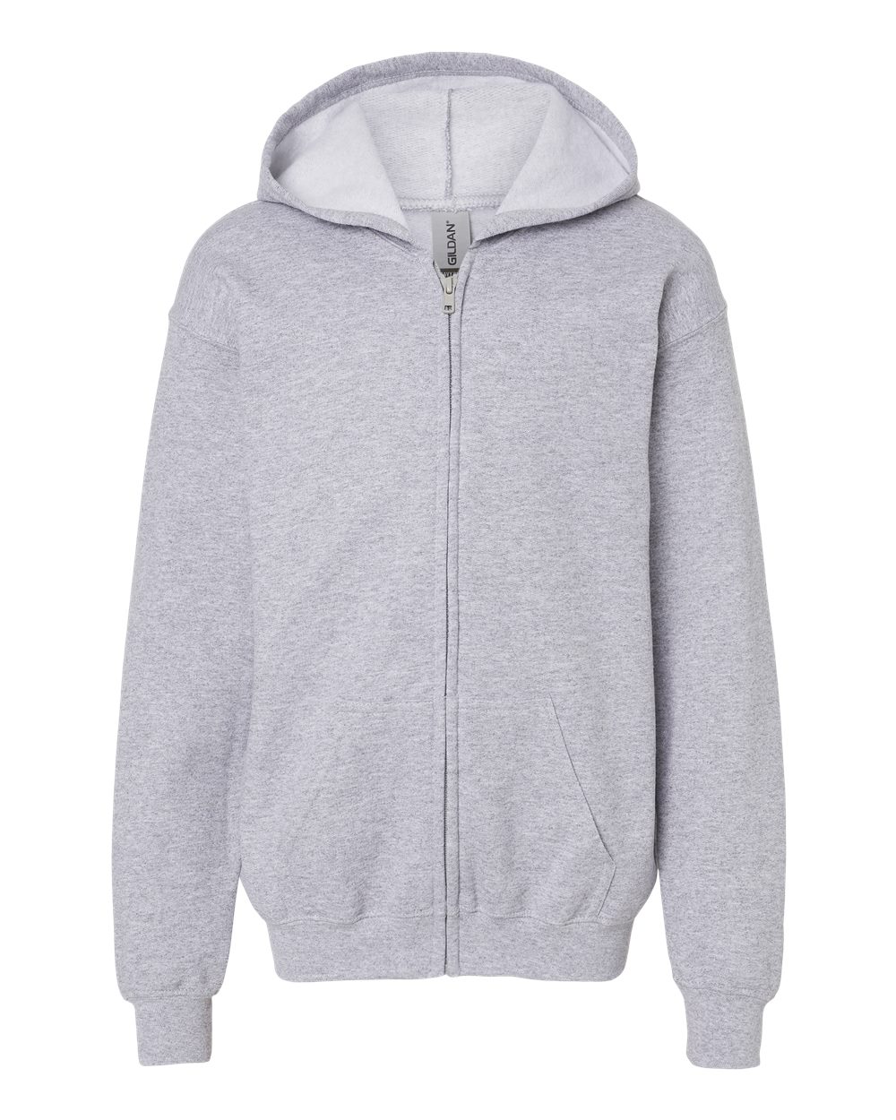 Gildan Heavy Blend Youth Full Zip Hooded Sweatshirt in Sport Grey