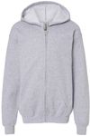 An image of a Custom Gildan Heavy Blend Youth Full Zip Hooded Sweatshirt in Sport Grey!