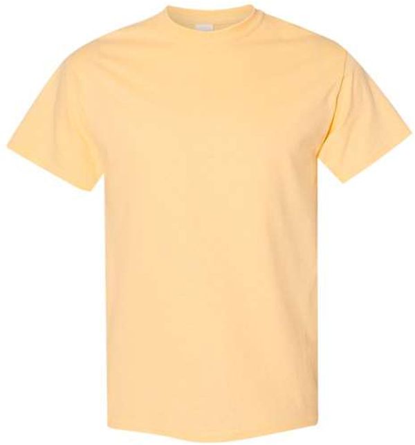 An image of a Custom GILDAN Heavy Cotton TShirt in Yellow Haze!