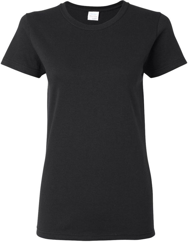 An image of a Custom Gildan Heavy Cotton Women's Tshirt in Black!