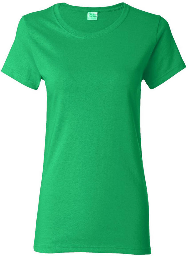 An image of a Custom Gildan Heavy Cotton Women's Tshirt in Irish Green!