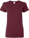 An image of a Custom Gildan Heavy Cotton Women's Tshirt in Maroon!