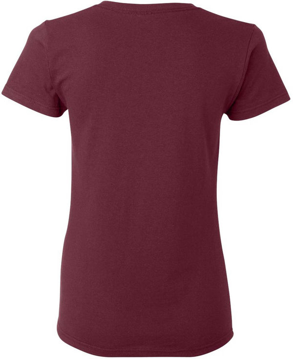An image of a Custom Gildan Heavy Cotton Women's Tshirt in Maroon!