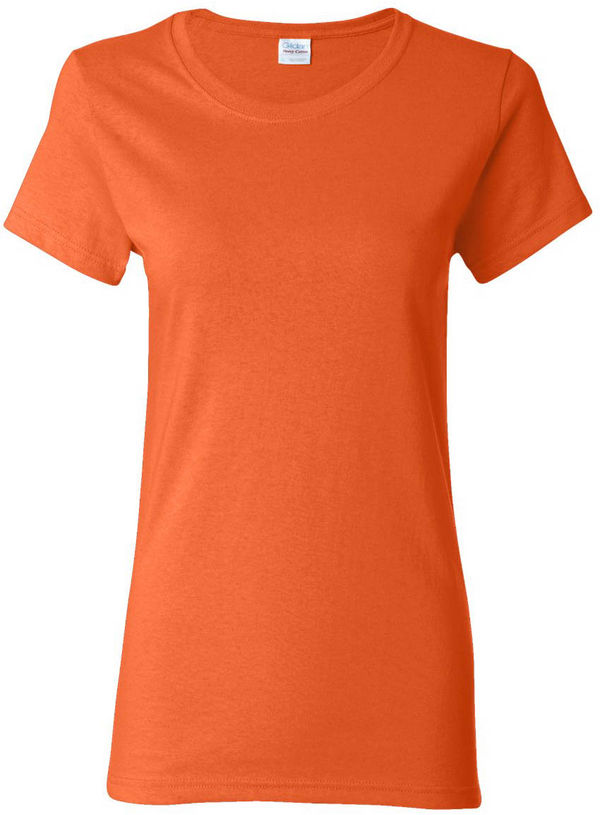 An image of a Custom Gildan Heavy Cotton Women's Tshirt in Orange!