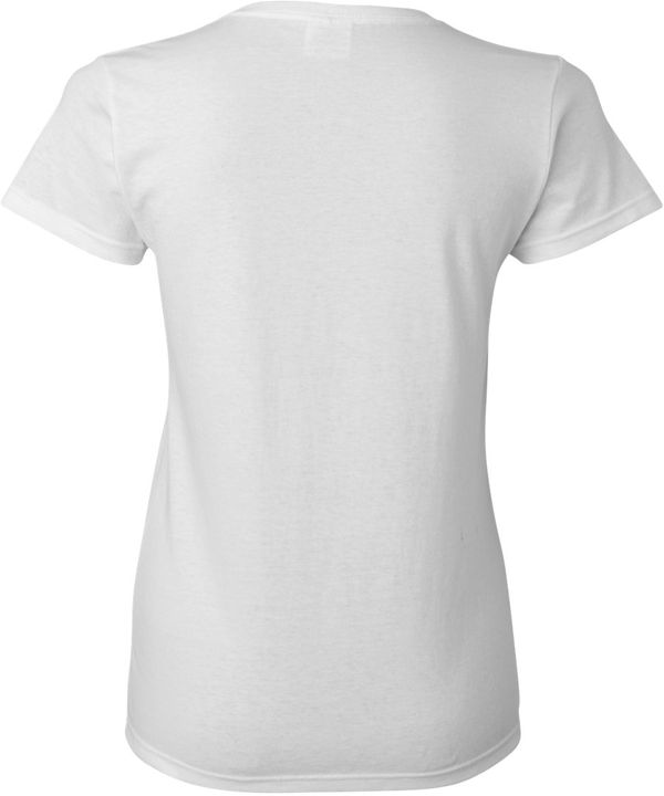 An image of a Custom Gildan Heavy Cotton Women's Tshirt in White!