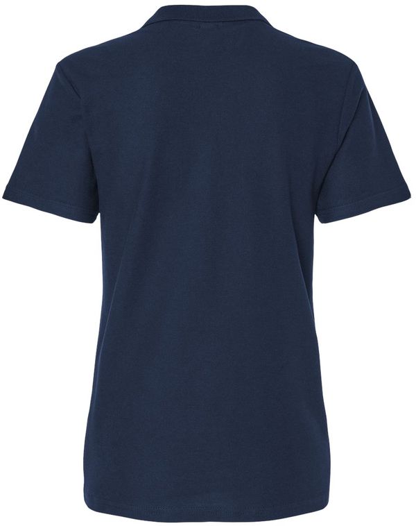 Am image of a Custom Gildan Ladies' Softstyle Double Pique Polo in NAVY!