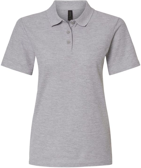 Am image of a Custom Gildan Ladies' Softstyle Double Pique Polo in RS SPORT GREY!